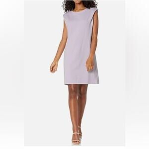 NEW The Drop Women's Sz XL Mariana Dusty Purple Strong Shoulder Mini Knit Dress